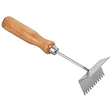 OSALADI Professioneller Bienenstockspaten aus Edelstahl mit Holzgriff Tragbarer Imkerrahmenschaber Zur Reinigung Von Bienenstockwaben Platzsparend und Langlebig