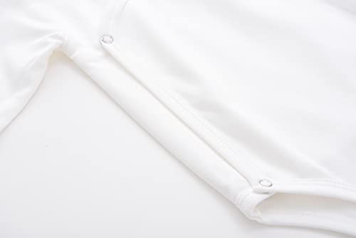 ACESTAR Baby Boy Girl Side Snap Bodysuits - 100% Cotton Plain Long Sleeve Baby Kimono for Newborn-12 Months, 3 Pack4