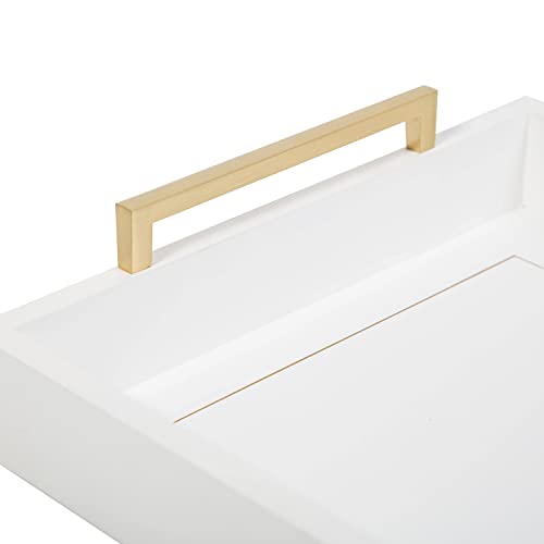 Hiddenhomewor SERTAY-2109 Decorative Coffee Table Ottoman Trays Modern Wood Elegant 16 Inchx12 Inch Rectangle Glossy Shagreen Serving Trays thumb #3