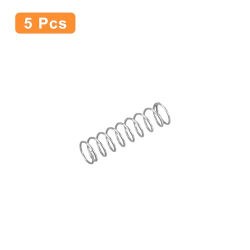 QUARKZMAN 5 Stück Druckfeder, 0.3 x 3 x 10 mm Druckfedern Feder Federn Zugfeder Zugfedern Spring Spiralfeder Spiralfedern Sprungfeder Stahlfeder 304 Edelstahl, Silber