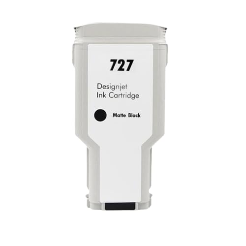 DXGAmZ Ink Cartridge 130ML 300ML PBK C M Y GY MBK Compatible with 727 727XL DesignJet T920 T930 T1500 T2500 T1530 T2530(Matte Black 300ML)