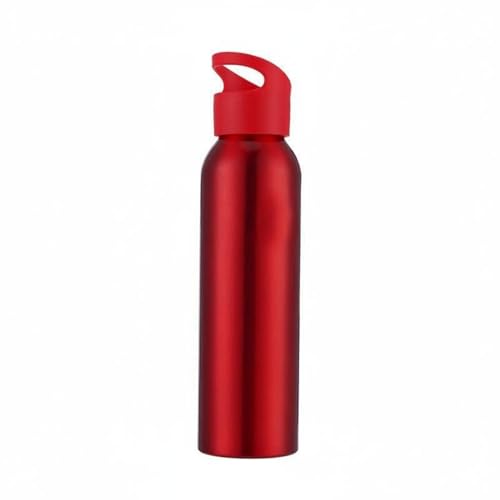 Jinhxofs Botella Agua Aluminio Cantimplora Aluminio una Capa No Altera el Retrogusto Garrafa portiva para Excursionistas, Senrismo, Rojo