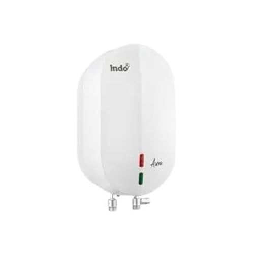 Image of Indo Aura 3 Litres Instant water heater (Geyser) with 4 Layer Safety | 3000 W heating element | Rust proof body | 2 Years Product warranty | 5 years tank warranty | (White)