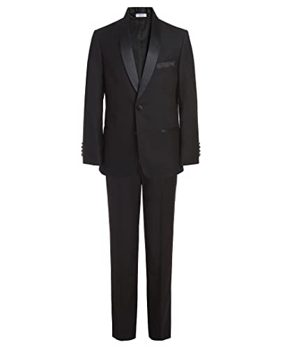 Calvin Klein Boys 2-Piece Formal Suit Set, black, 14 Husky