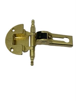 Cerniera per Ante con Battuta – Scodellino Foro Ø35 mm – Chiusura con Cricchetto a Molla – Cerniera per Mobili da Cucina, Armadi e Pensili – Installazione Parziale o Totale Incassata (1, oro)