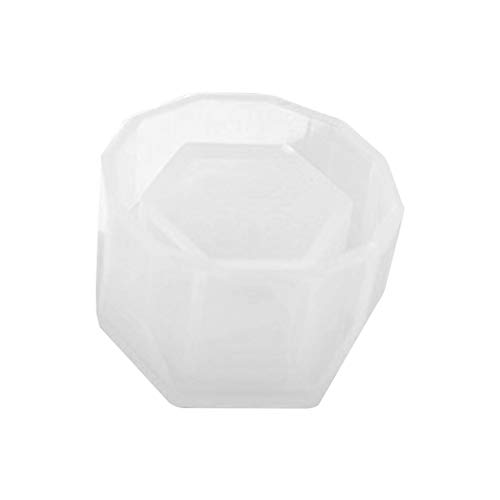 4 x Caixa de armazenamento de molde de vaso de flores hexagonal, molde de silicone de resina, faça v
