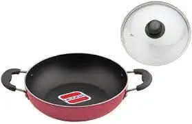 Beauty Hub Non Stick Deep Kadai with SS Lid, 2 L Capacity
