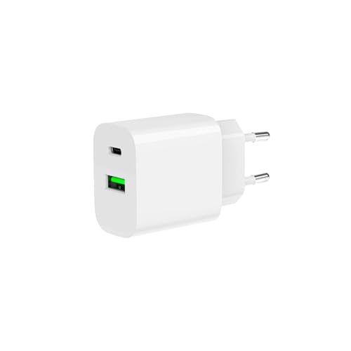 Spc 20W Fast Charger - Caricabatterie A Muro USB-C + USB-A 20W | Pd | Ricarica Rapida E Sicura Per Cellulari, Tablet E Accessori | Compatibile Con Iphone, Samsung, Spc, Xiaomi E Altri - Bianco - 3