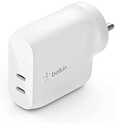 Belkin 40W (20W + 20W) Two Ports USB -C PD Wall Charger | Fast Charging for iPhone Series (16, 16...