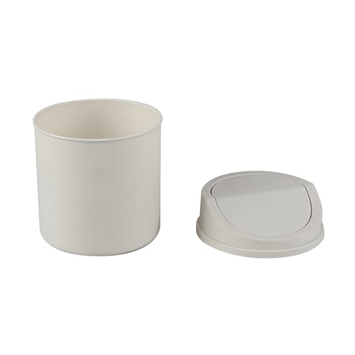 Papelera pequeña de plástico 0.5 gal blanca con tapa basculante miniatura 3