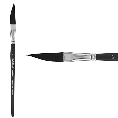 Creative Mark Black Knight Artist Liner Brush, Synthetic Short Handle Watercolor Paint Brush, 3/4in Sword Liner