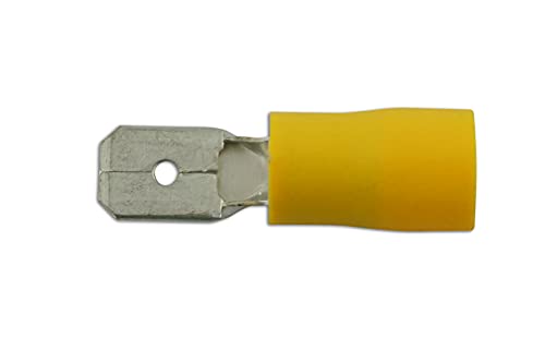 Connect 30214 Yellow Male Blade Terminal 6.3mm 100pc
