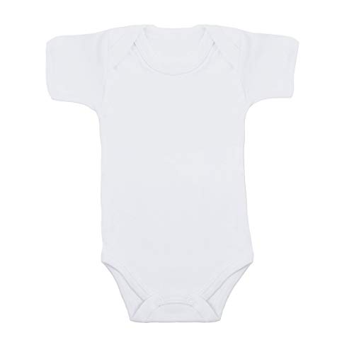 Body Bebê Manga Curta Branco Kit 5 Peças Roupinha de Bebê 100% Algodão (G)