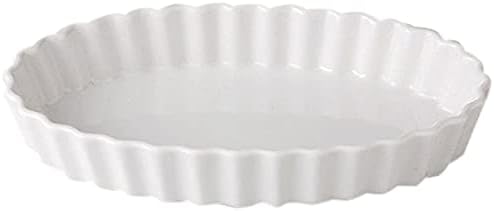 せともの本舗 Set of 5 Baking Tableware, Shiratachi Chrysanthemum Oval, 7.4 x 4.5 inches (18.8 x 11.5 cm), 11.2 oz (323 g), Pie Dish, Hotel, Restaurant, Cafe, Western Tableware, Restaurant, Commercial Use,