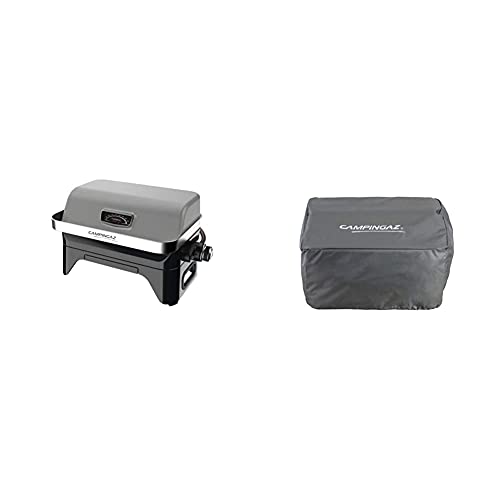 Campingaz Barbacoa De Gas Attitude2Go Cv, Barbacoa De Mesa Con Poco Humo + Juego De Asador Para Pollo U Otros Tipos De Aves De Corral