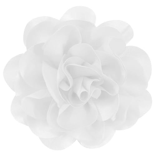 Image of 6.3 Inches White Large Floral Brooch Pins & Flower Hair Clips for Women | Elegant White Rose Hair Clip Large Flower Brooches for Women | Charming Pins for Clothes & Dress Accessories for Woman Fashion