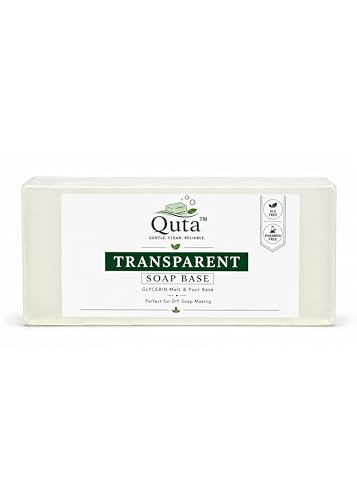 Image of Glycerin Melt and Pour Soap Base 1kg - Natural Transparent | 100% Vegetable Glycerin | SLS, SLES & Paraben Free | DIY Handmade Soap Making Raw Material for Home, Business & Gifts | QUTA