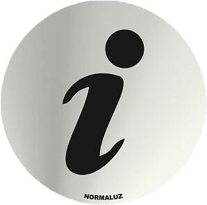 Informativa Redonda Información Acero Inox. Adhesivo De 0,8Mm Ø 70 Mm En Oferta Normaluz Rd797006 - Señal Adhesiva Redonda Información Acero Inoxidable Adhesivo 0,8 Mm 7 Cm Con Cte, Ripci