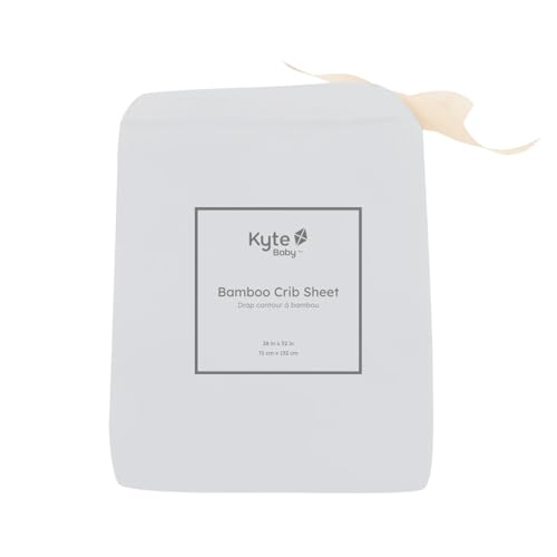 Image of Kyte Baby Soft Crib Sheet - Standard Fitted Crib Sheet Made with Rayon from Bamboo, Ultra-Gentle and Breathable (Storm)