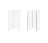2 Pack Acrylic Riser Box Tall Pedestal 5 Sided Cube No Lid Flower Tower Art Stand Easel Display Decor 12' x 12' x 32' Collectible Show Case by Marketing Holders