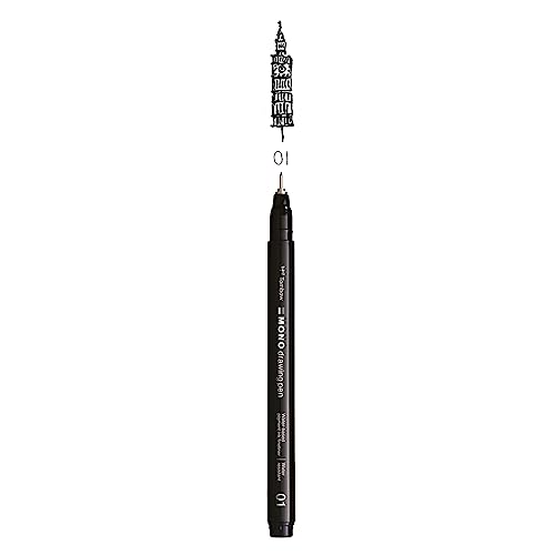 Tombow Fineliner Mono Drawing Pen, Line Width 01 (Approx. 0.25 Mm), Pigment Ink, Water And Light Resistant, For Sketching, Illustrating And Drawing, B