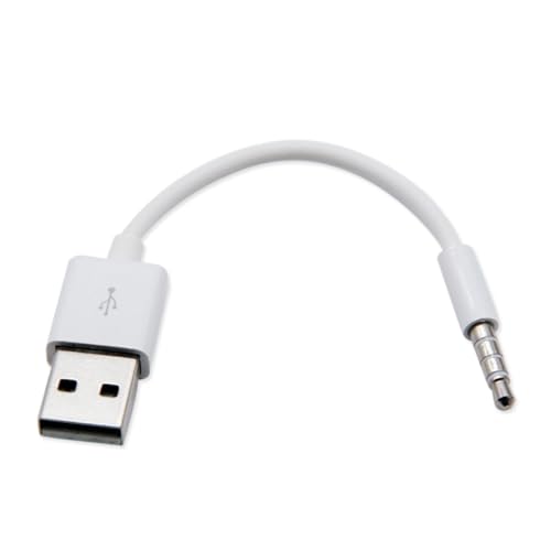 Lycuiw Cavo di trasferimento dati da jack da 3,5 mm a USB 2.0 per iPod Shuffle 3rd 4th 5th 6th 7th MP3, adattatore audio cavo di ricarica cavo dati USB di ricambio