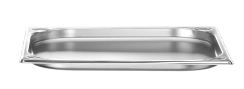 HENDI Gastronormbehälter, mit verstärkten Ecken, geeignet für Chafing Dishes, Bain-marie, Backöfen, Gefrierschränke, temperaturbeständig von -40° bis 250°C, 1,5L, GN 2/3, 354x325x(H) 20mm, Edelstahl