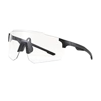 GNOLONG Winddichte Photochrome Radsport Sonnenbrille Rahmenlose Sonnenbrille UV400 Schutz Sportbrillen für Männer Frauen Radfahren Laufen Reiten (Black)