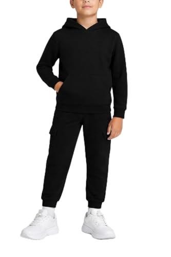 Image of Quad Seven Boys Sweat Suit Set - 2 Piece Soft Fleece Pullover Hoodies and Athletic Cargo Jogger Sweatpants for Boys (5-18)