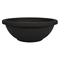 The HC Companies Shallow Planter with Drainage - Contemporary Garden Bowl Planter for Flowers, Herbs & More - Round Succulent Planter Pot for Indoors and Outdoors (20" Black, Pack of 1)