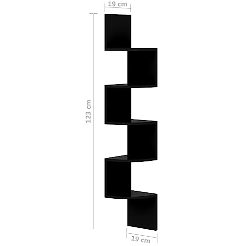 Étagère d'angle moderne noir brillant : optimisez chaque coin vide - 3