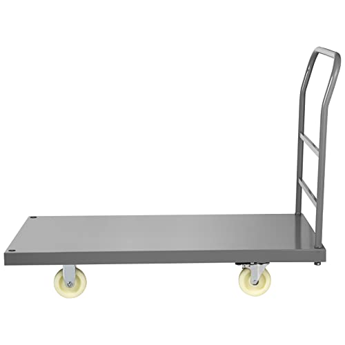 VEVOR Plattformwagen 907 kg Tragkraft Transportwagen, 125 mm Rollendurchmesser Lagerwagen, Ladefläche 1200 x 610 mm Lastenwagen Klappbar, Paketwagen mit Antirutschbeschichtung, Transportkarre Metall