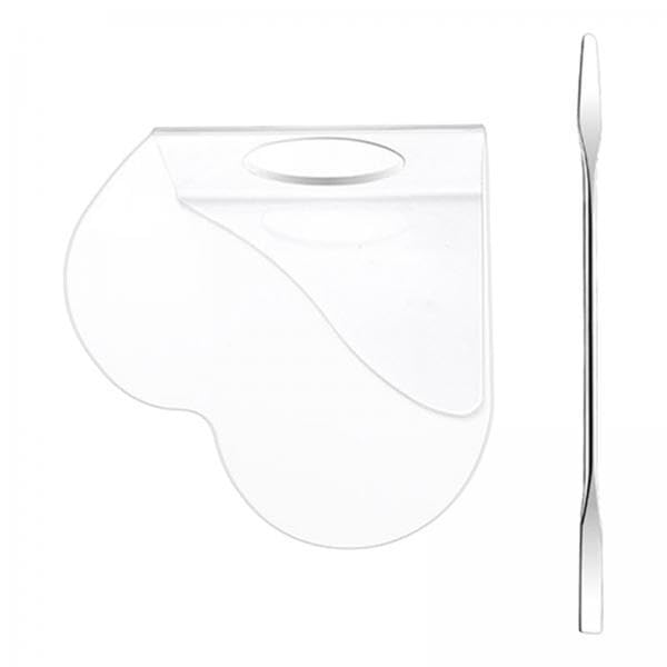 SAZ DEKOR® 5xAcrylic Makeup Foundation Mixing Palette with Spatula Heart with Spatula|Nail Tools with Leather Case|Nails Art Design Decoration Accessories|Nail Tool Equipment, Nail Accessories|-image-4