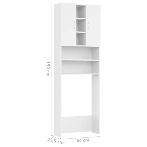 VidaXL Mobile per Lavatrice Bianco 64x25,5x190 cm