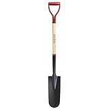 KOLEIYA Drain SpadeShovel, Garden Spade Shovels for Digging Heavy Duty, Trenching,Planting,Transplanting,Metal Y-Grip,Wooden Handle,45Inch