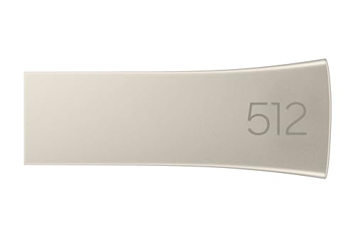 Image of Samsung BAR Plus USB 3.2 Flash Drive, 512GB USB Standard Type-A, Speeds Up to 400MB /s, Portable Storage Memory Stick, Durable Thumb Drive Compatible with USB 3.0 /2.0, MUF-512BE3 /AM, Champagne Silver