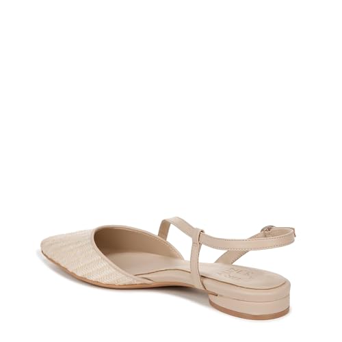 Naturalizer Womens Hawaii Pointed Toe Slingback Flats Opal Natural/Tan Straw 9.5 W by Naturalizer - Used condition - Image 5