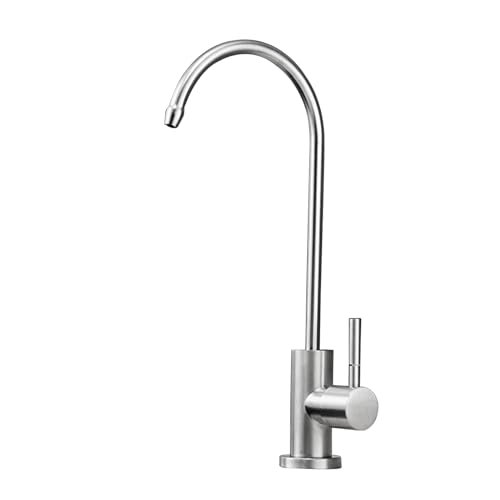 Grifo de filtro de cocina para agua purificada en acabado negro cepillado