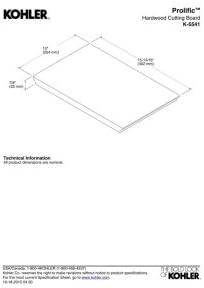 Miniatura 5 de Kohler K-5541-NA Tabla de cortar de bambú prolífica