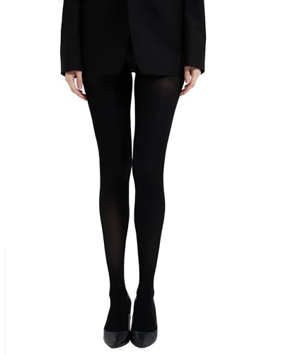 Citystl 2 Pairs Black Tights for Women, 40D Solid Color Soft Tights, Control Top Microfiber Pantyhose for women4