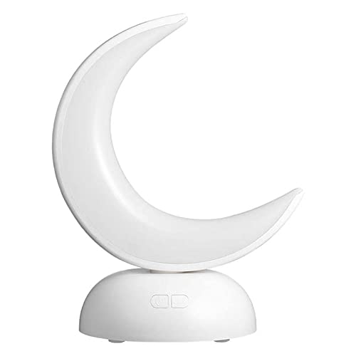 Blanco,Lámpara de mesa,Lámpara de la media luna de aromaterapia,Luz de noche,Carga USB,Dormitorio de mesa LED,Luz de cabecera de la forma de la luna,Lámpara de escritorio Navidad