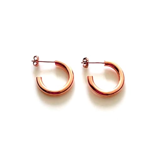 Aros de 20 mm de oro rosa el regalo ideal de plata de ley 3