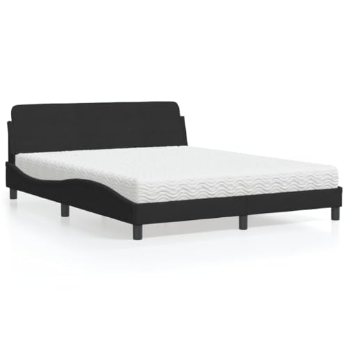 Willood Boxspringbett mit Matratze Schwarz 160x200 cm Bett Weicher Samt Hervorragende Unterstützung Schaumstoffmatratze Willood Boxspringbett mit Matratze Schwarz 160x200 cm Bett Weicher Samt Hervorragende Unterstützung Schaumstoffmatratze