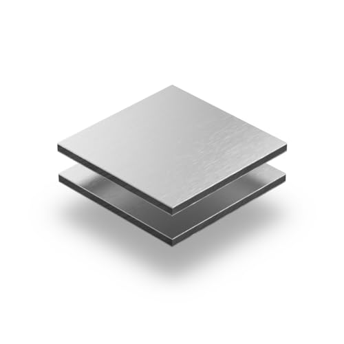  Generic Pannello Alluminio Composito 3 MM - Formato CM: 10/20/30/40/50/60/70/80/90/100 (40x40 CM, Spazzolato Argento)