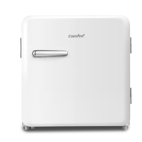 COMFEE' RCD50WH2RT(E) Frigorifero Piccolo 47 Litri, Design Retrò, Mini Frigorifero