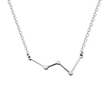 Cassiopeia Constellation Necklace for Women, Zodiac Constellation Jewelry Best Friend Gift Star Horoscope Celetial Necklace (Stainless Steel)