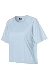 [XEXYMIX] ヨガウェア トップス 半袖 Tシャツ レディース xwfst13j2 クロップド丈 S ミルキー・ブルー