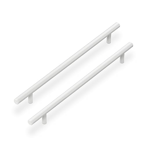 LONTAN 5 Pack White Kitchen Cabinet & Drawer Handles, 160mm Stainless Steel, for Cupboards Bathroom & Wardrobe Doors