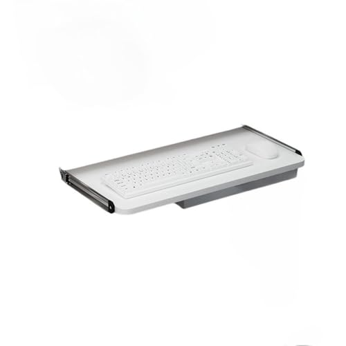 Giawkcaキーボードトレイ収納テーブル デスク下スライド式 姿勢改善・疲労軽減 引き出し取り付け簡単 (52*25,ホワイト)