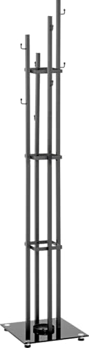HAKU Garderobenständer anthrazit, schwarz, Metall, Sicherheitsglas 8 mm Kleiderständer - Maße: B 35 x H 183 x T 35 cm, Style: Modern